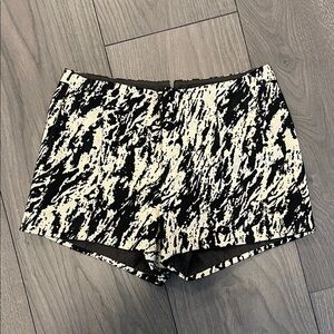 Rag & Bone High Waist Black and Cream Patterned Shorts